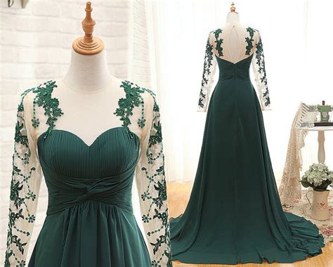132 long sleeve bridesmaid dresses found. Handmade Long Sleeve Prom Dress ,Pleated Dark Green Long ...