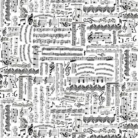 Timeless Treasures Music White Music Sheets 100 Cotton Fabric By The