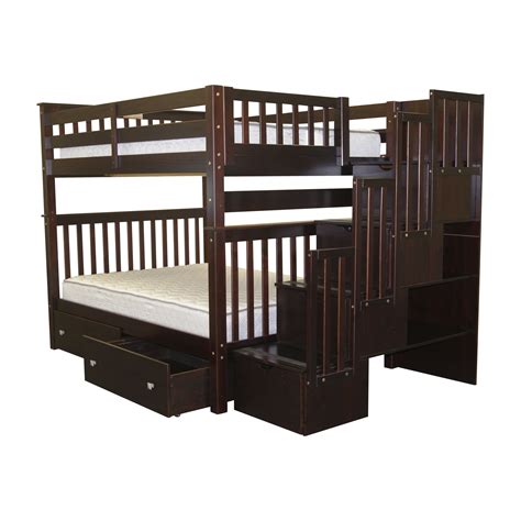 Bedz King Full Over Full Bunk Bed With Trundle And Reviews Wayfair