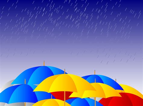umbrellas in the rain vector art and graphics