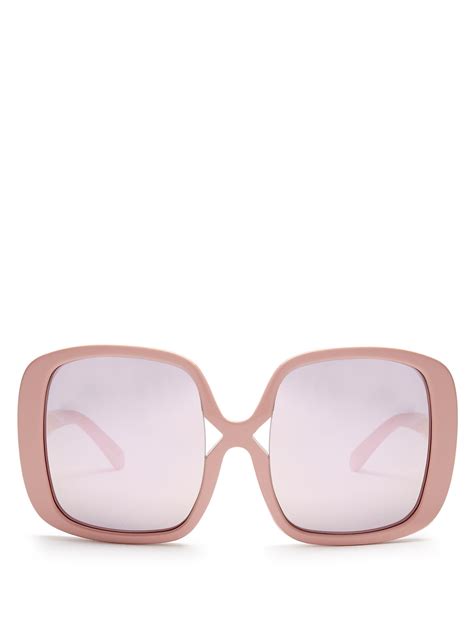 Karen Walker Marques Oversized Mirrorred Sunglasses In Pink Lyst