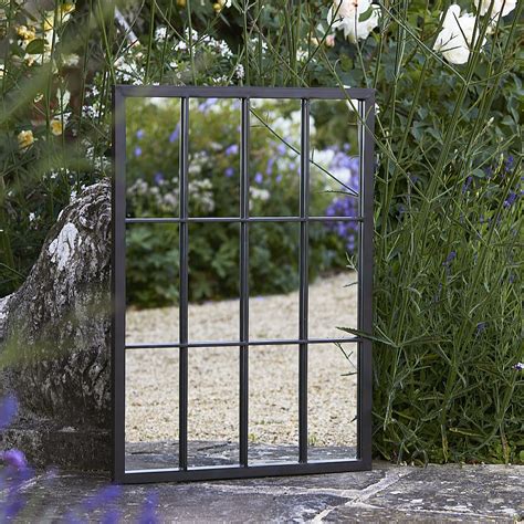 Outdoor Black Rectangular Window Mirror Primrose And Plum