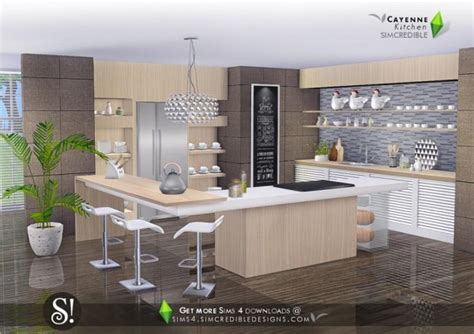 Simcredible Designs Cayenne Kitchen Sims 4 Downloads
