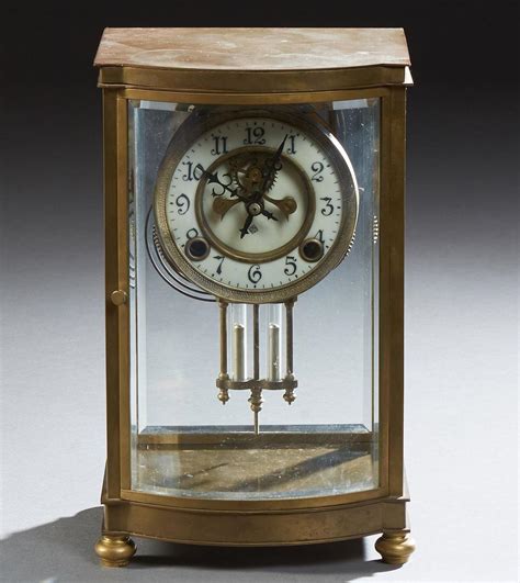 Sold Price Ansonia Gilt Bronze Crystal Regulator Open Escapement Mantel Clock 19th C With An