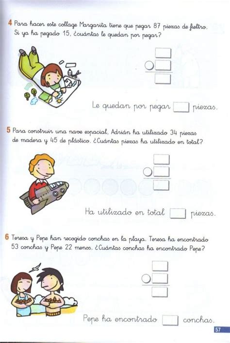 El objetivo del ejercicio es completar con el número correcto los enunciados relacionados con los problemas matemáticos. 110 problemas de matematicas pdf primer grado | Primeros ...