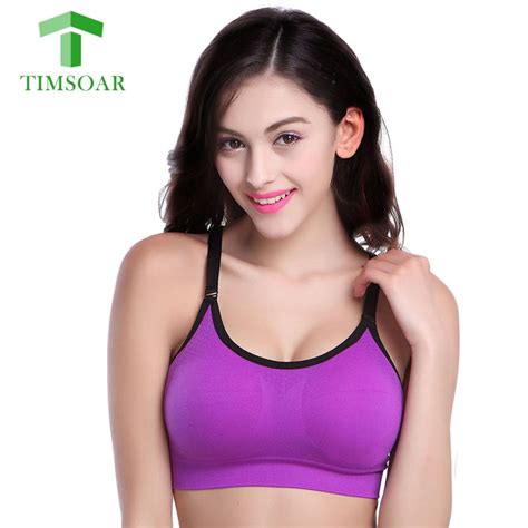 Timsoar Women Yoga Sports Bra Breathable Stretch Padded Bra For Woman Quick Dry Wirefree Running