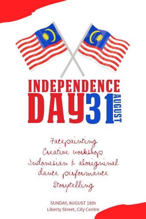 Customizable malaysia day flyers, posters, social media graphics and videos. Independence day poster template