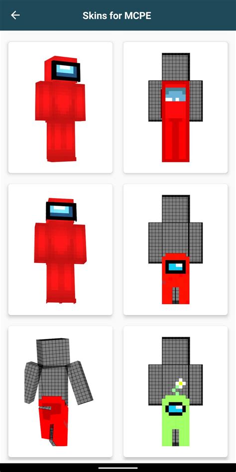 Among Us Skin For Minecraft Pe For Android Apk Download