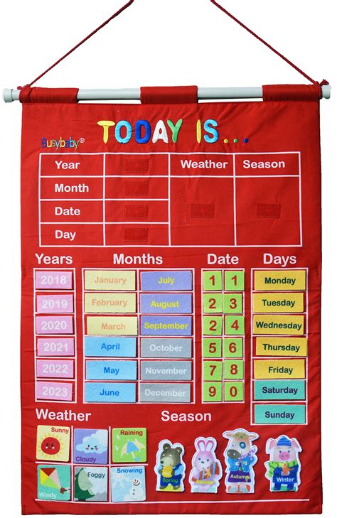 Buy Yoovi Kids Learning Weather Season Pocket Chart For Preschool