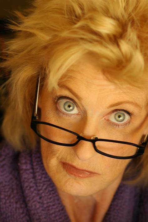 older woman in glasses stock image image of comic grandmother 6826903