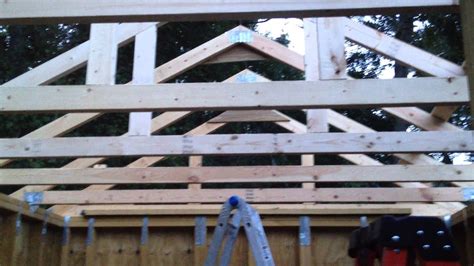 Building A 10x12 Shed Part 11 More Trusses Youtube