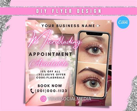 Microblading Appointment Brow Lamination Flyer Pmu Flyer Etsy