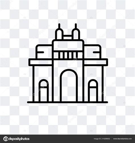 Gateway Of India Vector Icon Isolated On Transparent Background