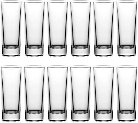 Kissealed Tall Shot Glasses Heavy Base Crystal Clear Drinking Glassware Bar Kit For Whiskey And