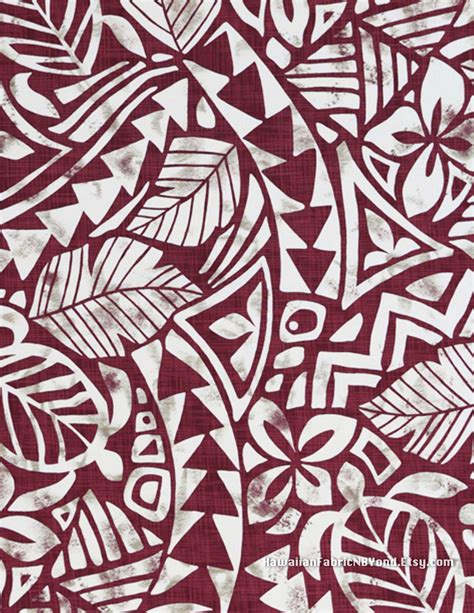 Polynesian Fabric Sea Turtles Tapa Patterns And Tropical Leaf Cotton