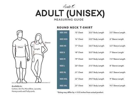 Shirt Size Chart For Male Female And Kids Ante Prints