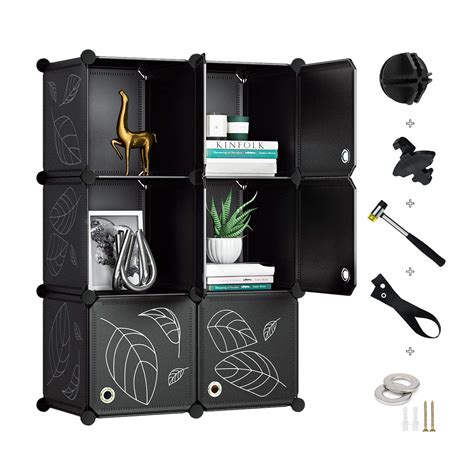 Buy Greenstell Cube Storage Organizer 6 Cube Closet Organizer With Doors Diy Plastic Storage