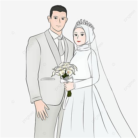 Muslim Married White Transparent Muslim Wedding Illustration Of