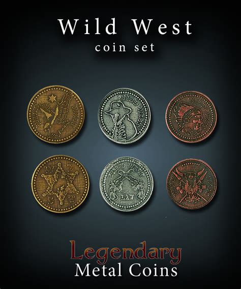 Wild West Set Legendary Metal Coins Drawlab Entertainment