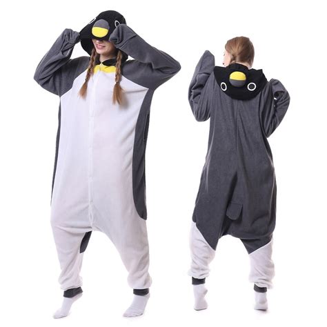 Gray Penguin Onesie Pajamas For Adult And Teens Animal Onesies