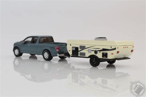 2015 Ford F 150 Pickup Truck And Pop Up Camper Trailer Rv 164 Scale