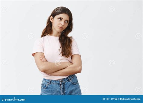 Indoor Shot Of Woman Losing Temper Keeping Silent Being Annoyed And