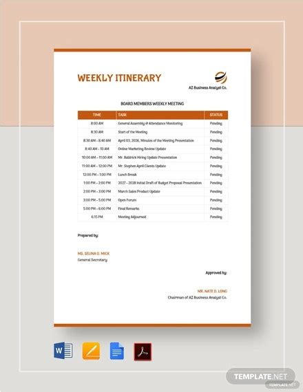 42 Itinerary Templates Free Microsoft Word Documents Download
