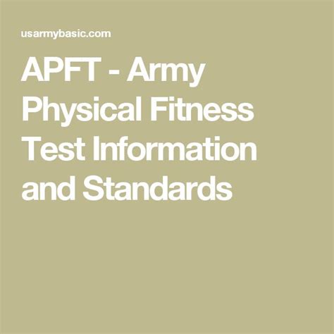 Apft Army Physical Fitness Test Information And Standards Physical