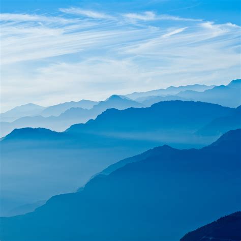 Mountains Wallpaper 4k Blue Sky Mountain Range Fog
