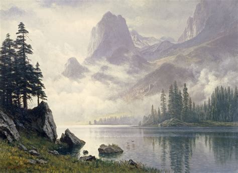 Mountain Out Of The Mist By Albert Bierstadt From Private Collection