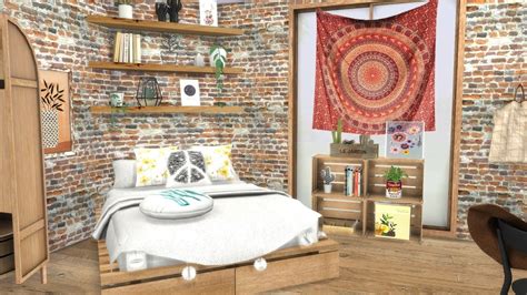 The Sims 4 Speed Build Boho Bedroom Youtube