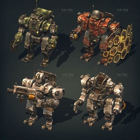 3d Model Mech Constructor Humanoids Vr Ar Low Poly Rigged