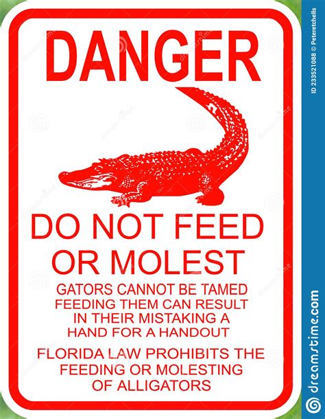 Danger Do Not Feed The Alligators Stock Illustration Illustration Of