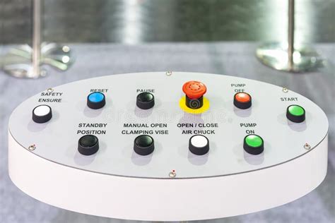 Many Color Push Button Function On Control Panel Of Manufacturing