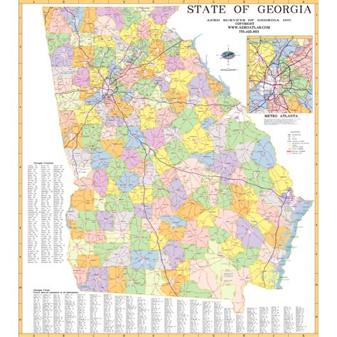 Atlanta Ga Wall Map By Geonova Mapsales