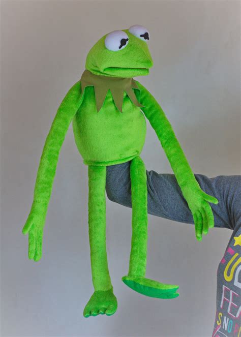 Just Like Kermit A Plush Puppet Frog Hand Puppet Replica Green Etsy Uk