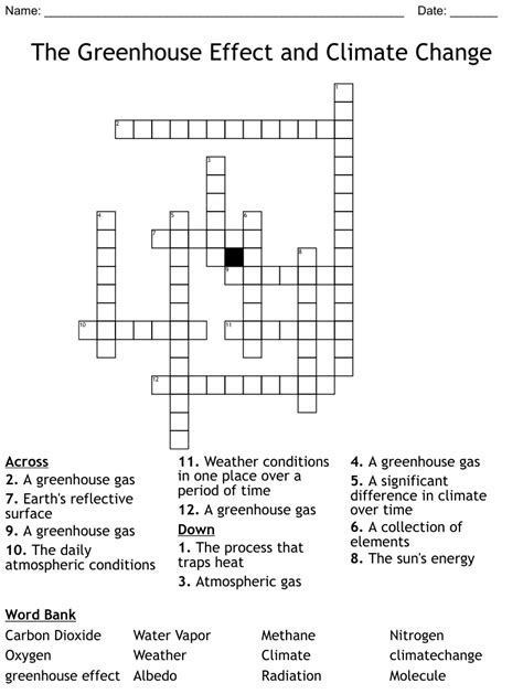 Climate Change Crossword Wordmint