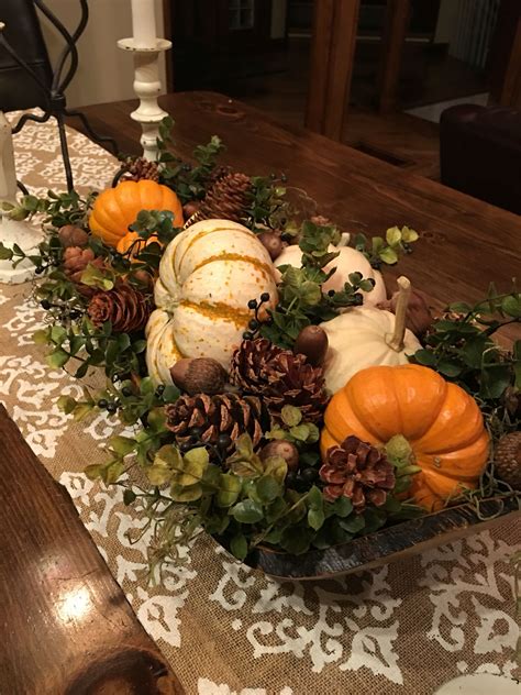 Fall Center Piece Harvest Wooden Bowl Fall Table Centerpieces Fall