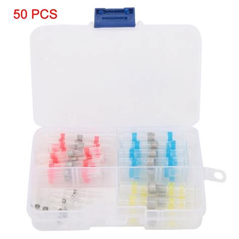 50pcs Heat Shrink Tubing Connectors Electrical Wire Terminals Insulated