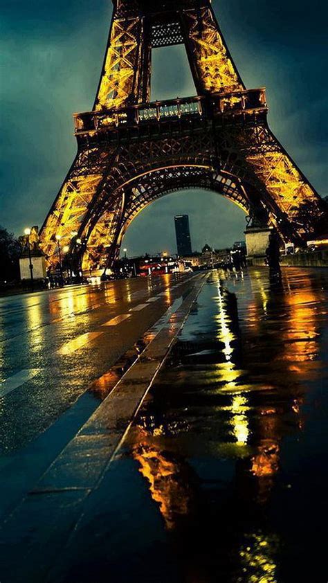 1080p Free Download Eiffel Tower France Night Paris Rain Hd