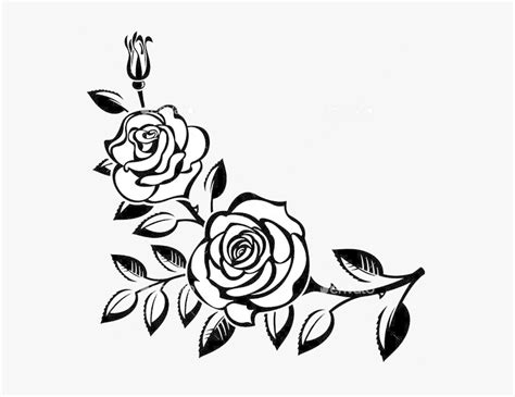Rose Flower Images Clip Art Black And White