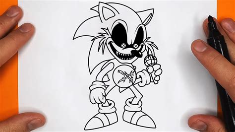 Como Dibujar A Sonic Exe Lord X Friday Night Funkin Fnf Paso A