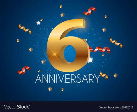 Template Logo 6 Years Anniversary Royalty Free Vector Image