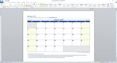 Word Template For Calendar Customize And Print