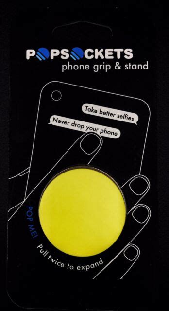 Authentic Popsockets Bright Yellow Phone Holder Grip Stand Popsocket