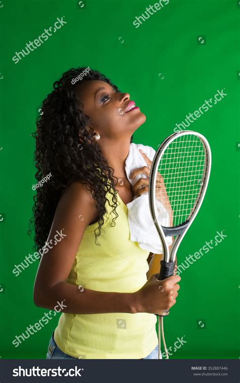 Young African American Female Tennis Player Stock Photo 352887446