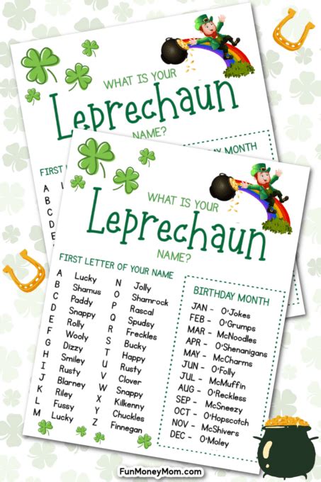 What Is Your Leprechaun Name Free St Patrick S Day Printable