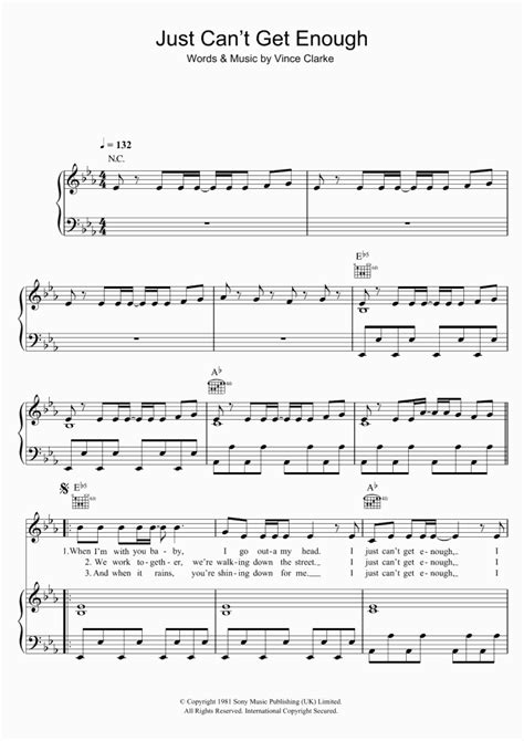 Just Cant Get Enough Piano Sheet Music Onlinepianist