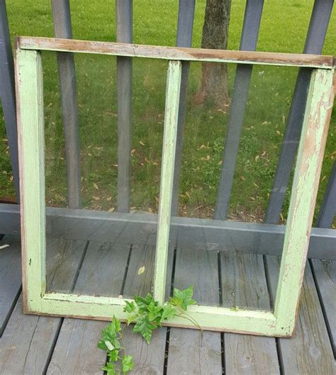 Old Wood Window Frame Two Pane Architectural Salvage Building Supply