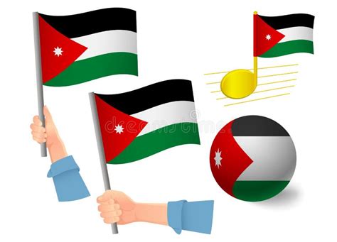Jordan Flag Icon Set Stock Illustration Illustration Of Symbol 159637690